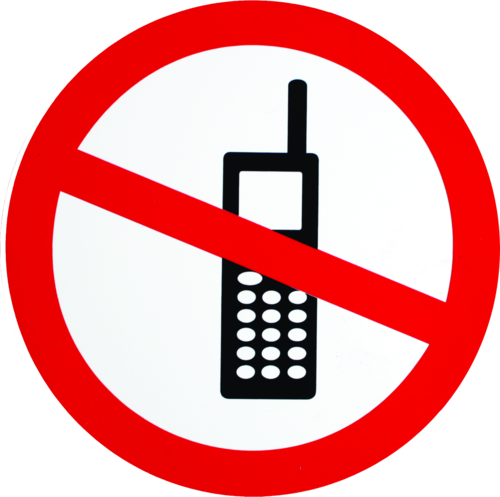 Mobiltelefon forbudt - Plast