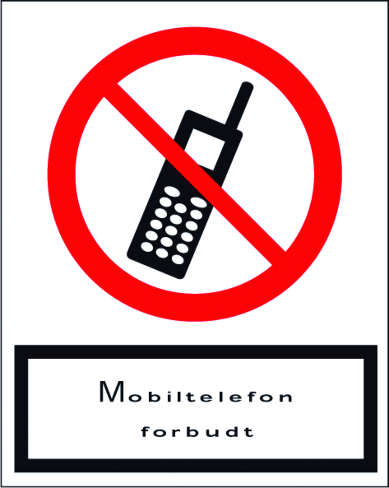 Mobiltelefon forbudt - Plast